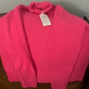 Pink turtleneck sweater